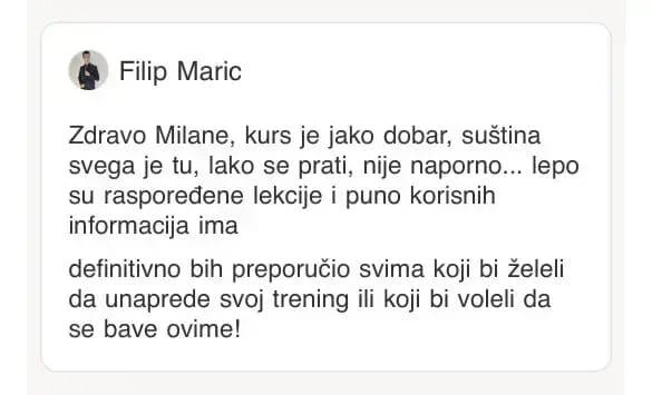 Utisak polaznika Filip Maric